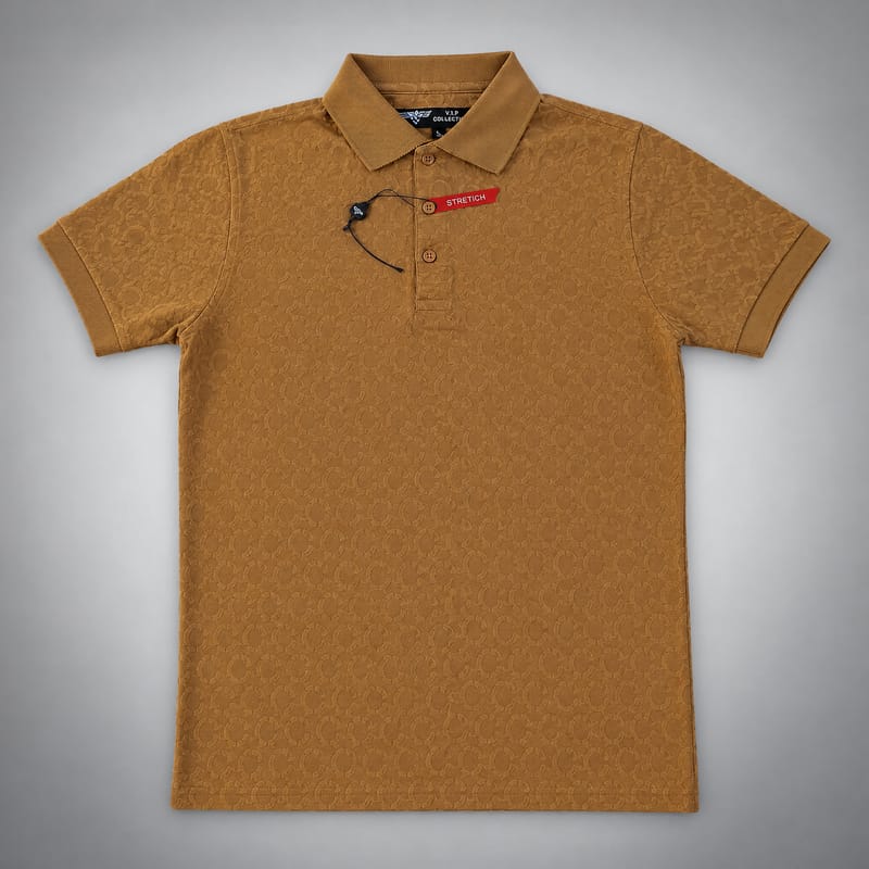 V.I.P. COLLECTION Playera Negra De 3 Botones Al Cuello