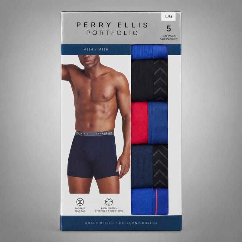 PERRY ELLIS Paquete 5 Piezas BOXERS PERRY ELLIS PORTFOLIO